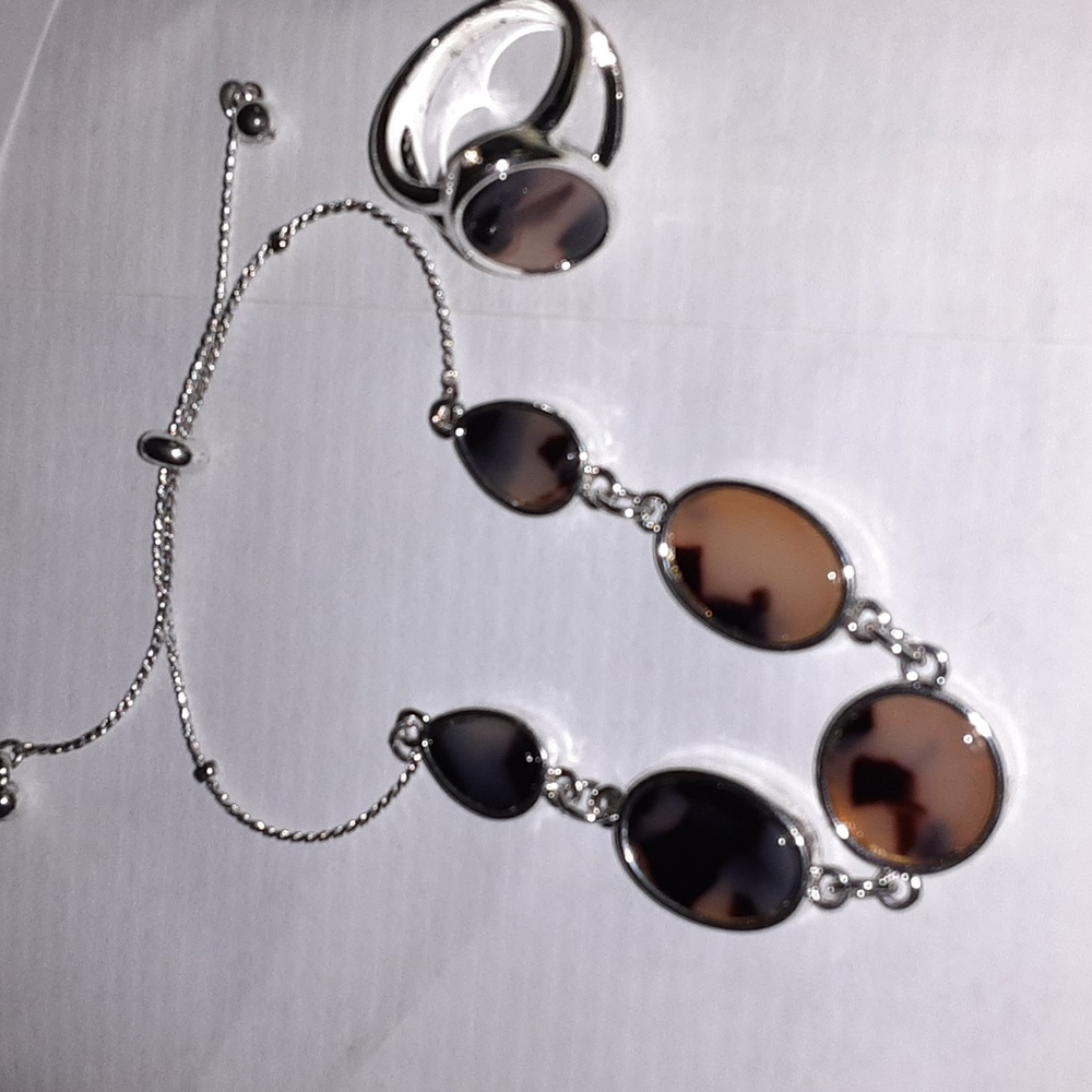 SET with Blonde Tortoise Fashion Bracelet and Size 6 Ring to Match $10 - Picture 4 of 11